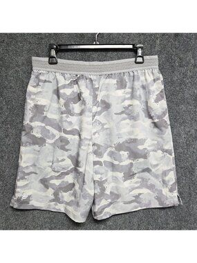 Fabletics Fundamental Shorts Mens Large Gray Camouflage Unlined Running Casual
